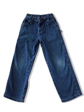 Vintage VF Jeanswear Boys Carpenter Jeans 12 Dark Wash Utility Straight Leg 90s